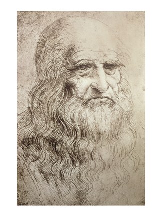 Framed Self Portrait in Old Age 1512 Print