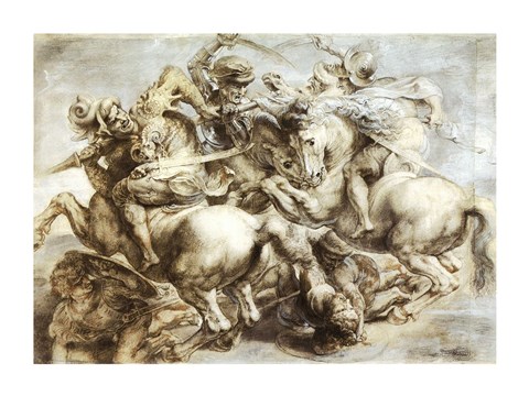 Framed Battle of Anghiari after Leonardo da Vinci Print