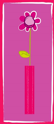 Framed Pink Flower in Pink Pot Print