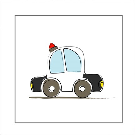 Framed Police Car Print