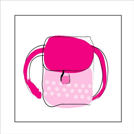 Framed Red and Pink Purse Print