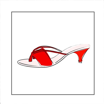 Framed Red Sandal Print