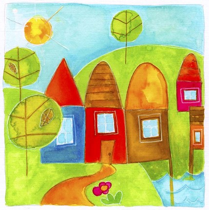 Framed Village 2 Print