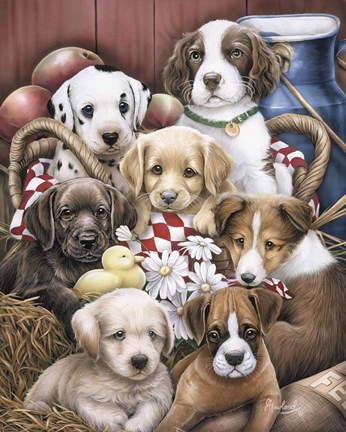 Framed Puppy Pals Print