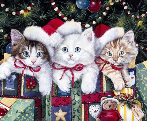 Framed Meowy Christmas Print