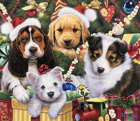 Framed Puppy Surprise Print