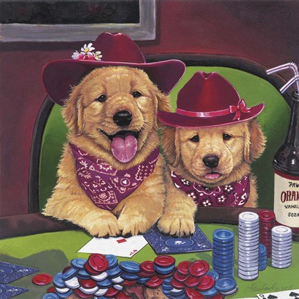 Framed Poker Dogs Print