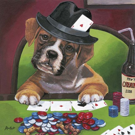 Framed Poker Dogs 2 Print