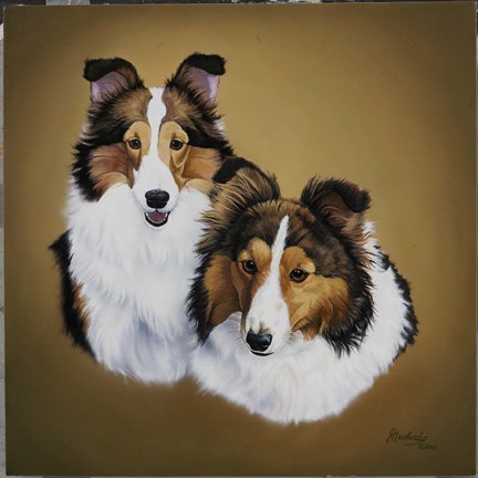 Framed Collies 1 Print