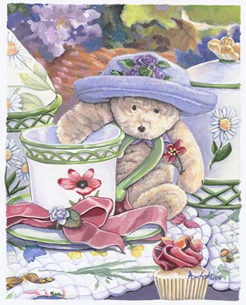 Framed Tea Party Bear 3 Print