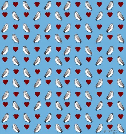 Framed Owl Pattern Print