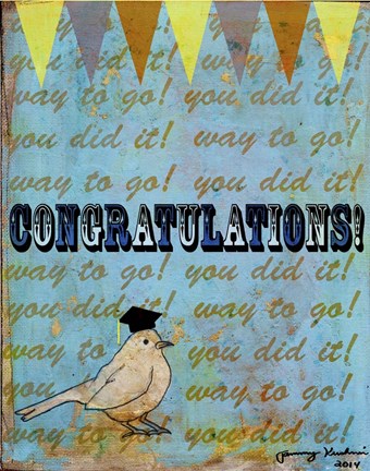 Framed Congratulations Bird Print