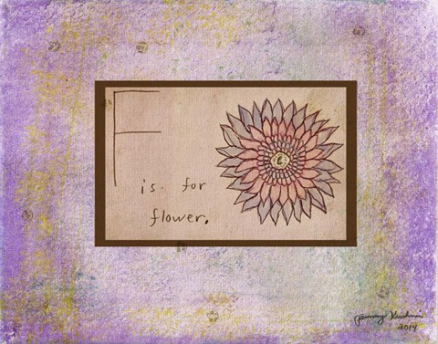 Framed F is For Flower Print