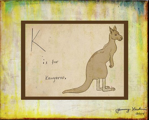 Framed K is For Kangaroo Print