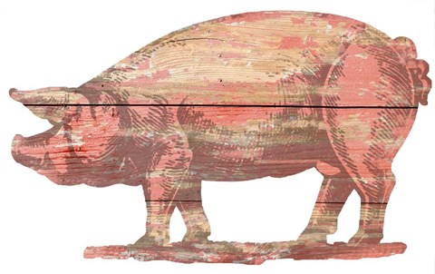 Framed Pig Cut Out Print