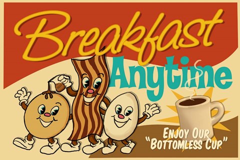 Framed Breakfast Anytime Print