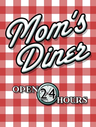 Framed Moms Diner Red Checkered Print