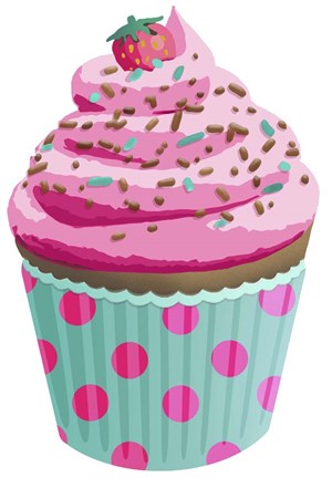 Framed Chocolate Cupcake Pink Print