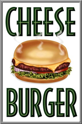 Framed Cheese Burger Vertical Print