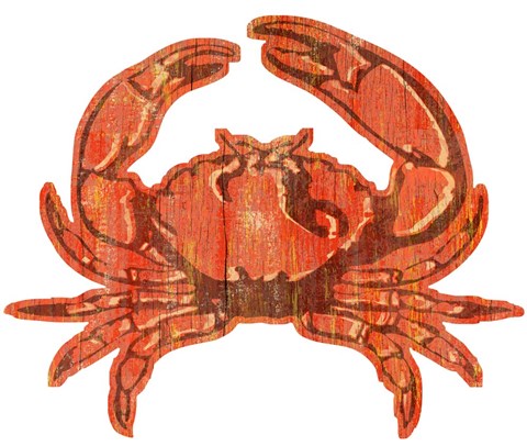Framed Crab Wood Cut Out Print