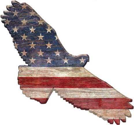 Framed American Flag Eagle Cut Out Flat Print