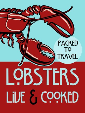Framed Lobsters Live Cooked Print