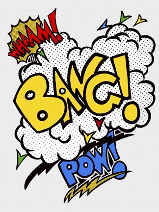 Framed Wham Bang Pow Combo Cut Out Print