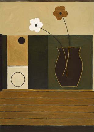 Framed Circles &amp; Flowers II Print