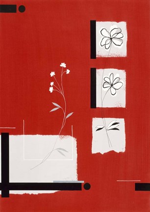 Framed Red Abstract 1 Print