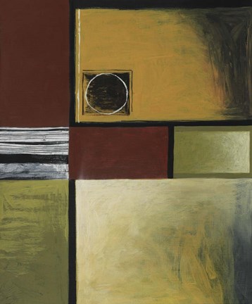 Framed Browns and Greens I Print