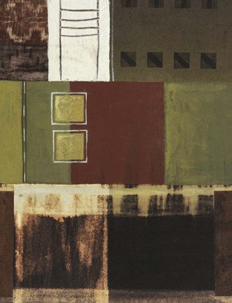 Framed Circle and Squares I Print