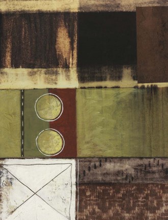 Framed Circle and Squares II Print