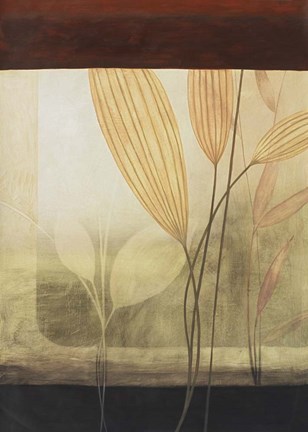 Framed Leaf Collage I Print