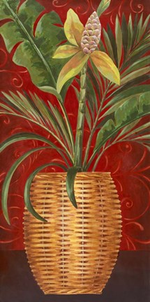 Framed Basket With Pink Print