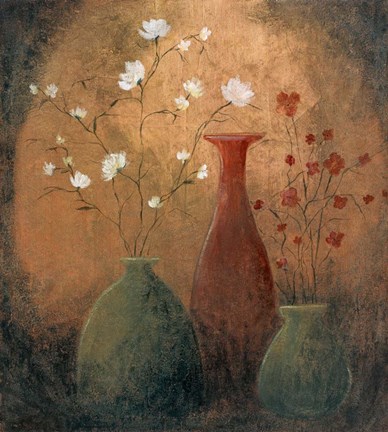 Framed Red and White Print