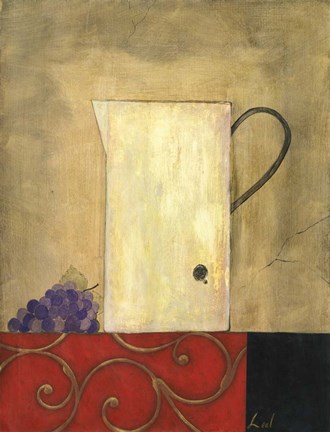 Framed Jug and Fruit II Print