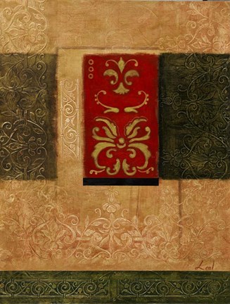 Framed Gold and Sage II Print