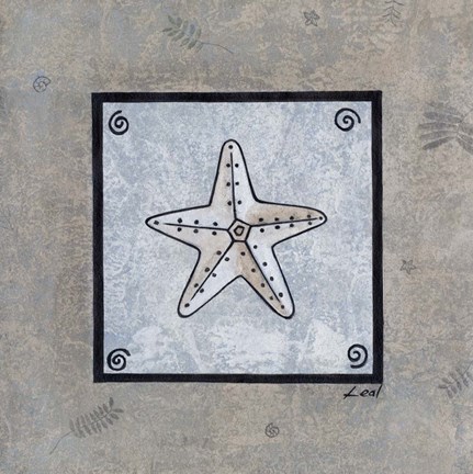 Framed Sea Shell on Blue IV Print