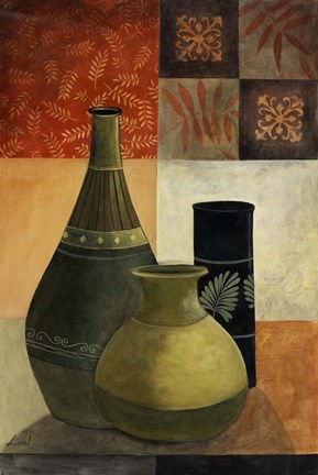 Framed Earthenware Pots III Print