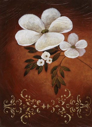 Framed White on Red II Print