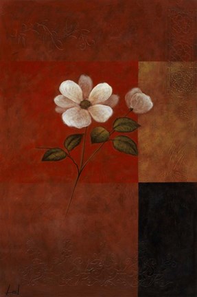 Framed Red Floral I Print