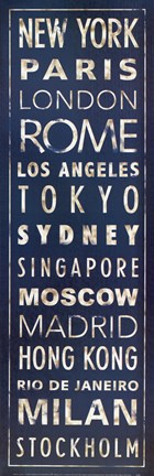 Framed Transit World Cities I (Blue) Print