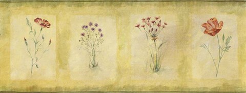 Framed Red Flowers Panel Print