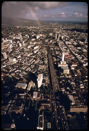 Framed Honolulu Rainbow Print