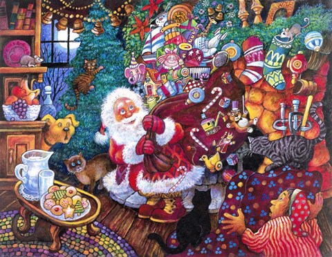 Framed Santa Arrives Print