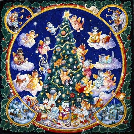 Framed Angel Cats Print