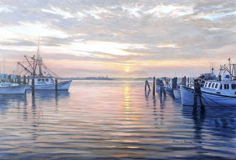 Framed Sunset at Galilee Print