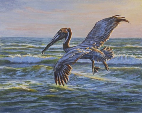 Framed Rough Water Fishing Print