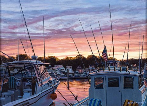 Framed Niantic Harbor Print