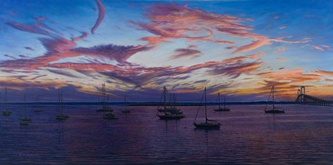 Framed Newport Lights Print